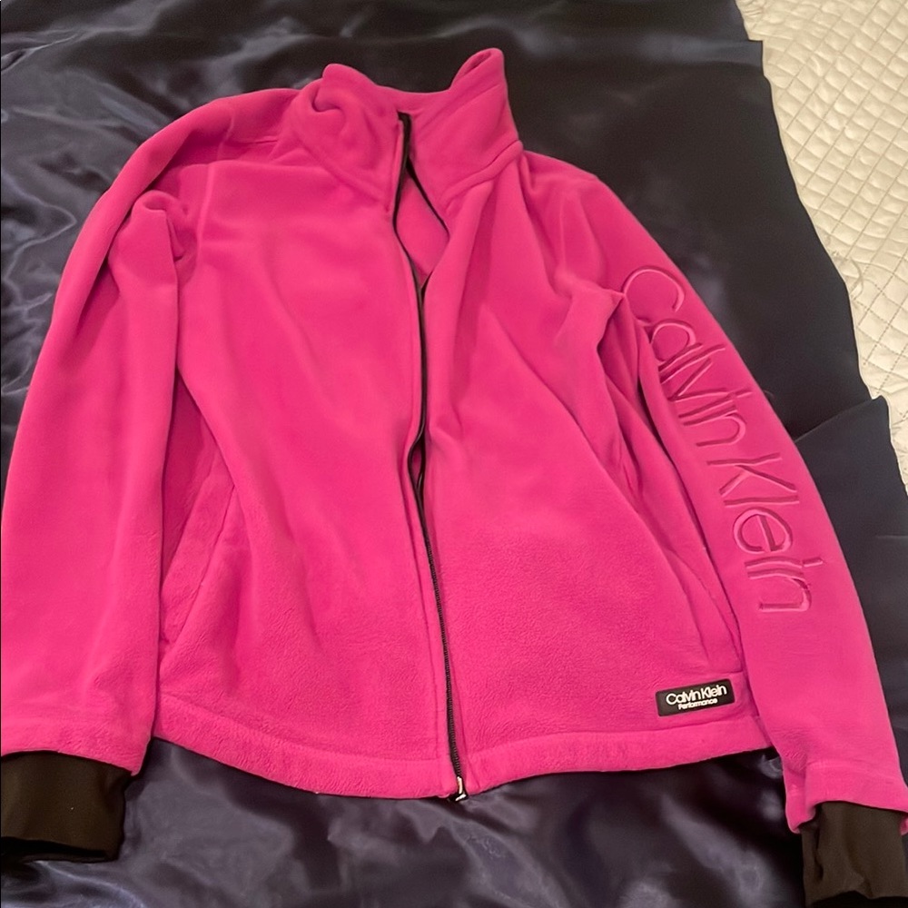 Calvin Klein Women's Pink Fleece Jacket.Size Sm.